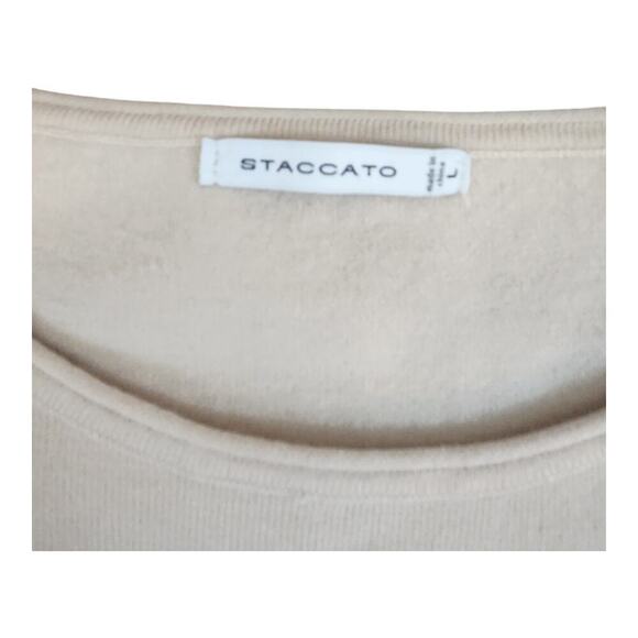 Staccato womens sz Large petite tan long sleeve soft cozy shirt - Picture 3 of 7